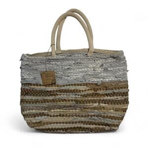 NWT Studio Maybelle Multicolored Woven Large Tote Bag